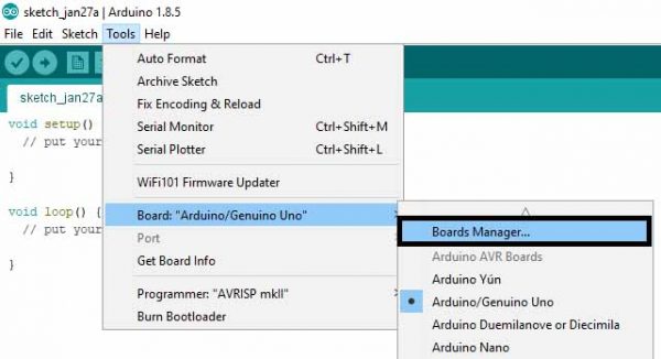 Arduino IDE Board Manager