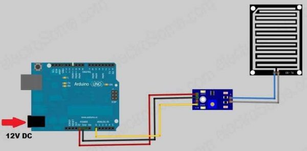 Arduino Rain Sensor - Circuit Diagram