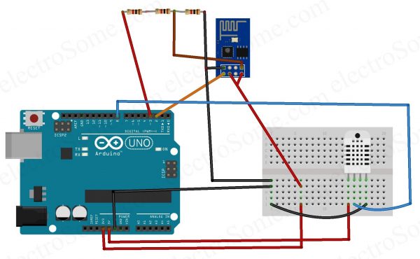 Arduino Weather Station Web Server - Circuit Diagram