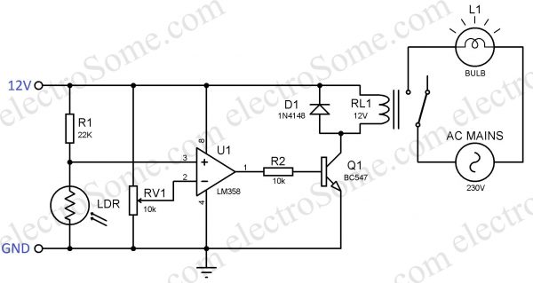 Automatic Night Lamp - Circuit Diagram