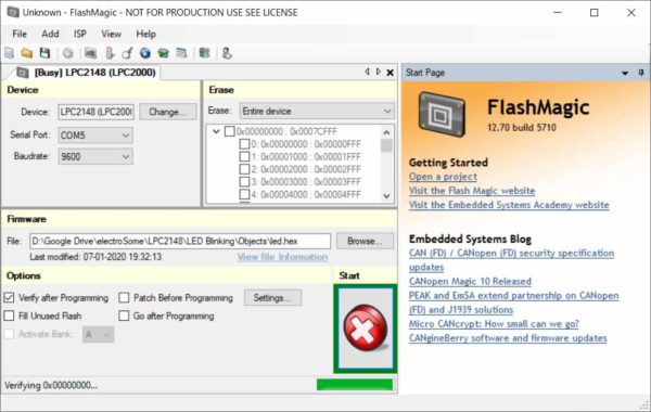 Flash Magic Tool - Flashing