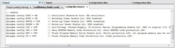 Generated Configuration Bits Source