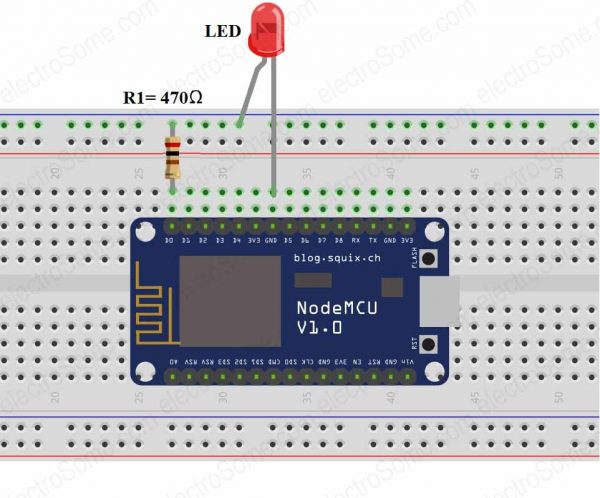 LED Control From Web - Circuit Diagram