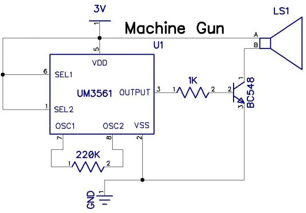 Machine Gun Sound IC UM3561