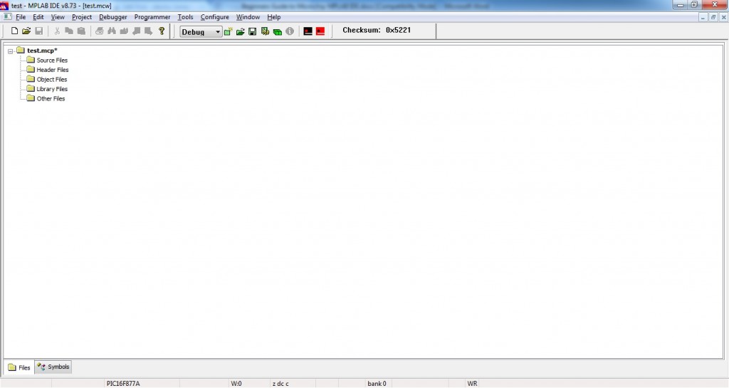 MPLAB - After Creating Project