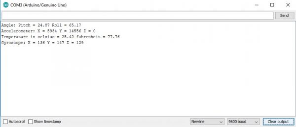 MPU-6050 output