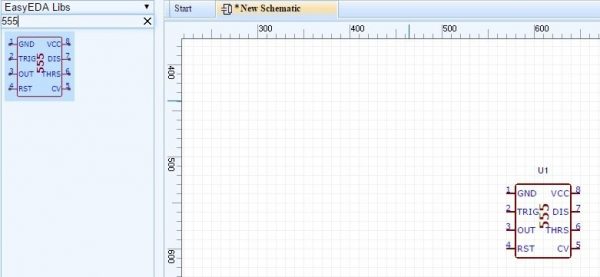 Placing a Component in Schematic - EasyEDA