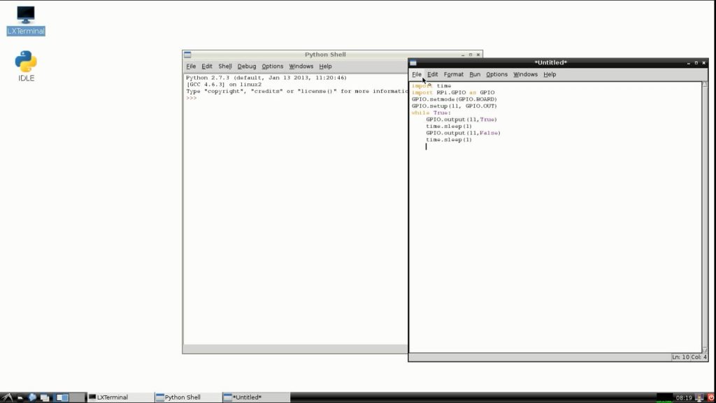 RaspberryPi idle code