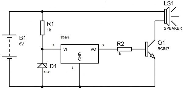 UM66 Musical Bell Circuit Diagram