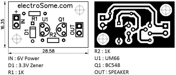 UM66 PCB and Component Layout