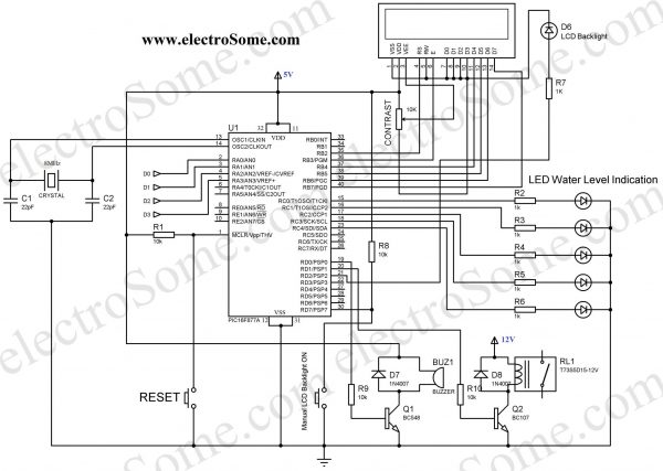 Water Level Indicator Controller using PIC Microcontroller