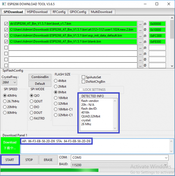 Flash Download Tool_Flash Processing_Flashing Firmware