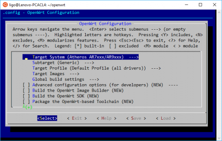 OpenWrt Build System Make Menuconfig