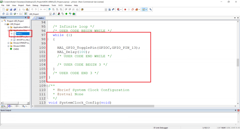 STM32F103C8T6 STM32CubeMX - Generated Code Keil IDE